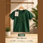 Premium Green Embroidered Kids T-Shirt