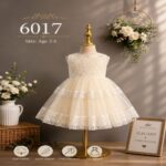 Elegant Princess Party Dress – Cream White (6017)