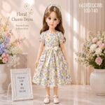 Floral Charm Premium Cotton Girls Dress (6628)