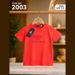 Premium Coral Red Kids Cotton T-Shirt