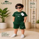 Premium Dark Green Kids Summer Outfit Set