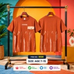 Premium Cotton Kids Pocket T-Shirt (Rust Orange) – Item No. 9559