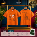 Premium Cotton Printed Kids T-Shirt (Orange) – Item No. 9120