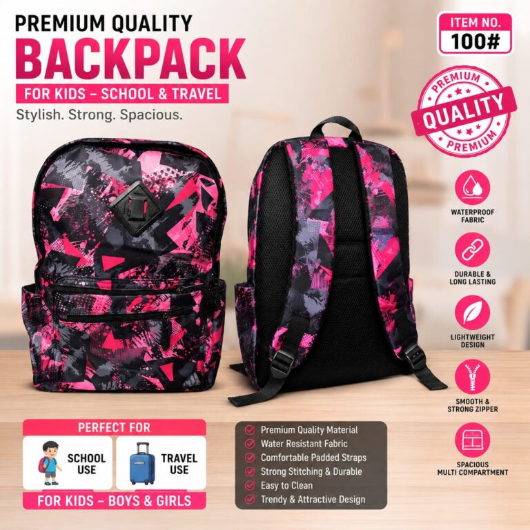 Premium Kids Backpack – Item No. 100# Waterproof School & Travel Backpack for Boys & Girls
