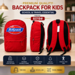Premium Kids School & Travel Backpack (Red) – Item No. 6019