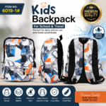 Premium Waterproof Kids Backpack (Abstract Print) – Item No. 6019-1