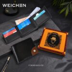 WEICHEN Premium Bi-Fold Leather Wallet – Black (8503-03Y)